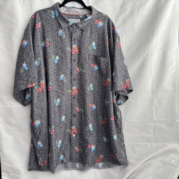 Tommy Bahama Other - Tommy Bahama Island Zone Coconut Point Men's 4XLT Short  Sleeve Shirt Tiki Grey
